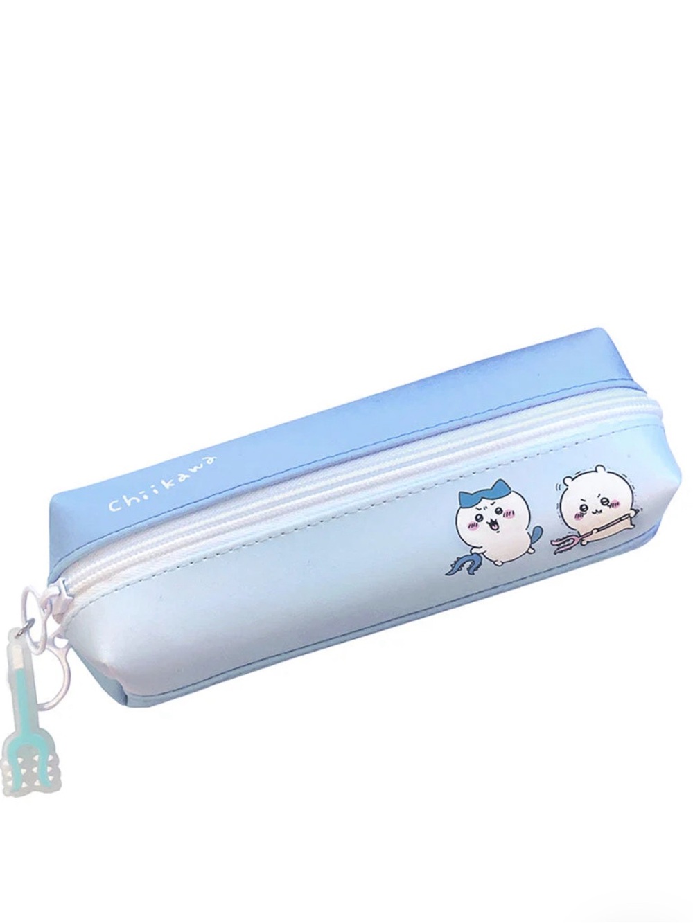 Brand New chiikawa hachiware usagi faux leather 2-Room Pencil Case in blue